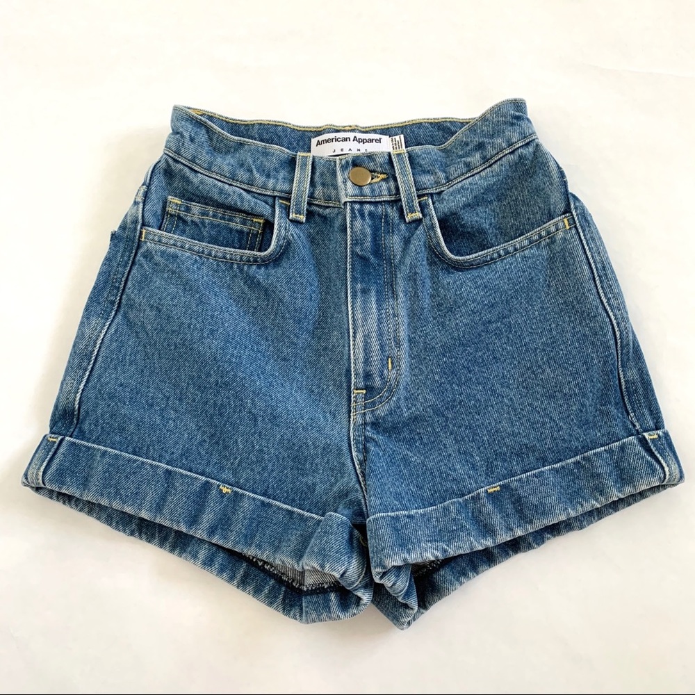 American Apparel Super High Rise Denim Shorts